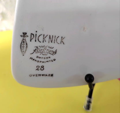 Vintage 1950's Rorstrand "Picknick" Ceramic Cheese Board/ Chopping Board