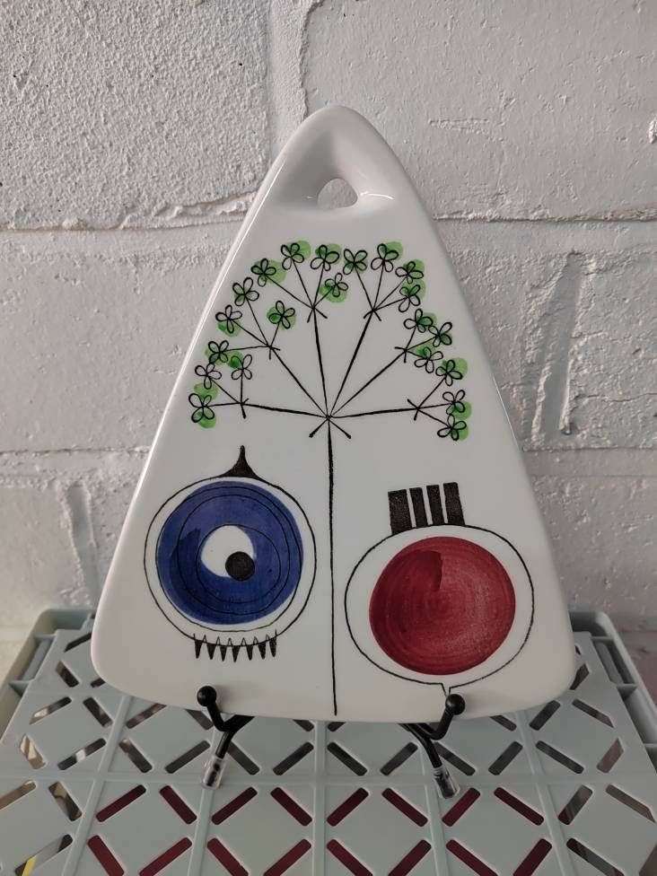 Vintage 1950's Rorstrand "Picknick" Ceramic Cheese Board/ Chopping Board