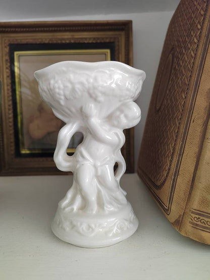 White Ceramic Churchill Cherub Soap Dish/ ornament