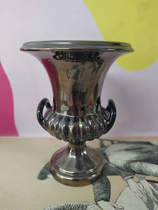 Vintage Beswick Silver/ Metallic grey small Urn Vase