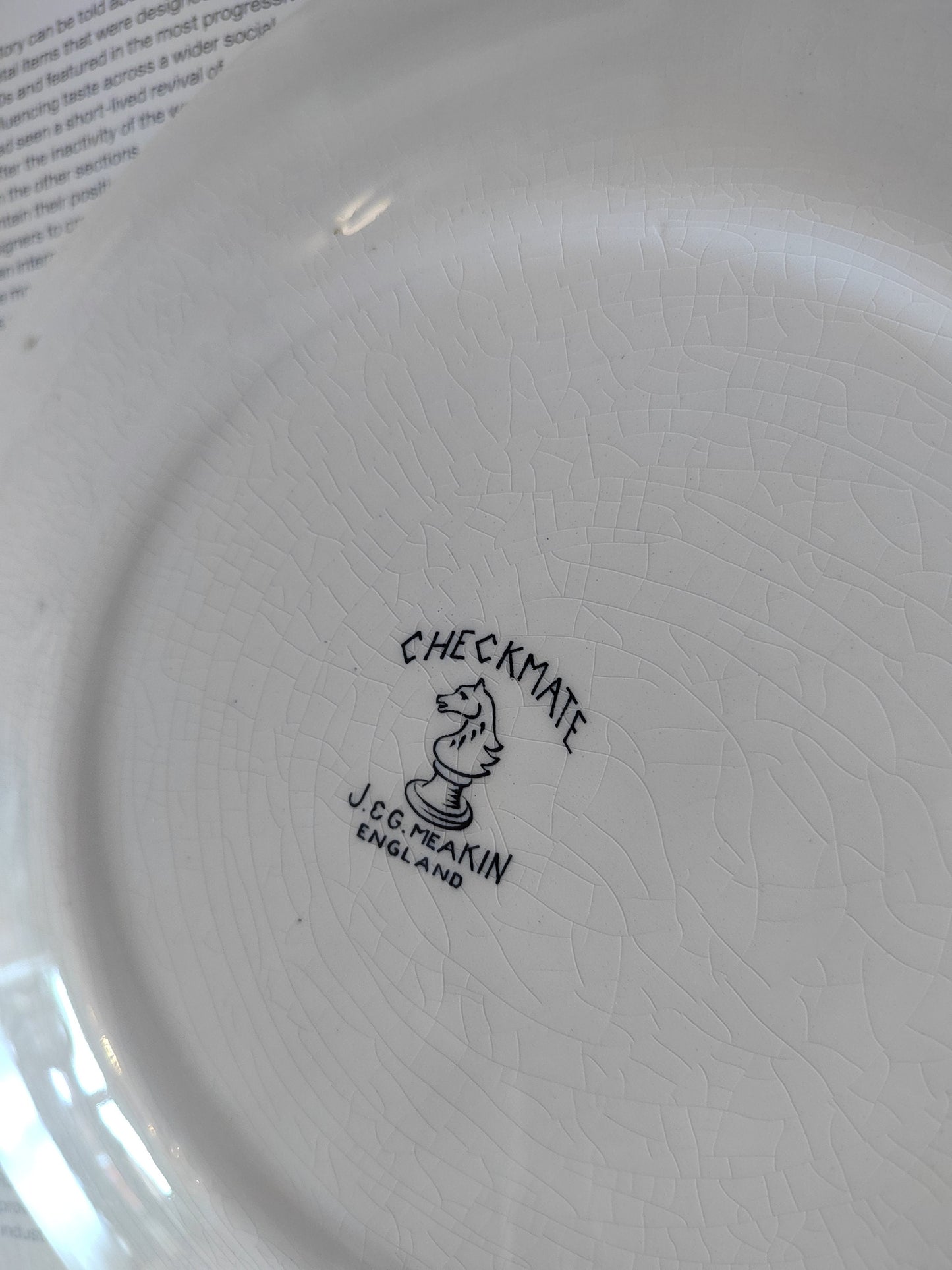 Rare J. C. G Meakin "Checkmate" plate